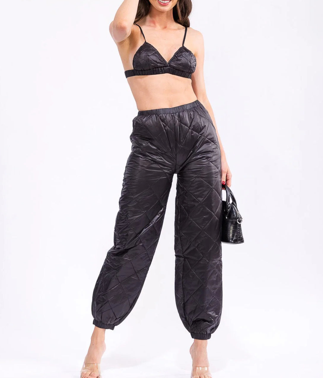 Padded Pants Set - Black