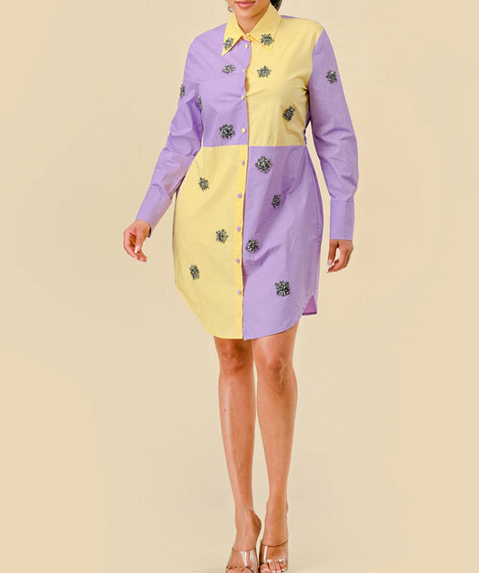 Detailed Button Up Top