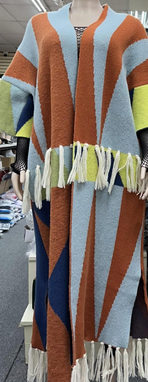 Sweater Poncho - Soft Blue