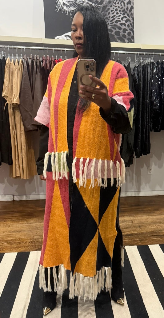 Sweater Poncho - Pink