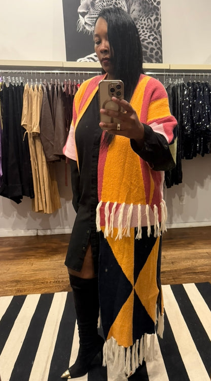 Sweater Poncho - Pink